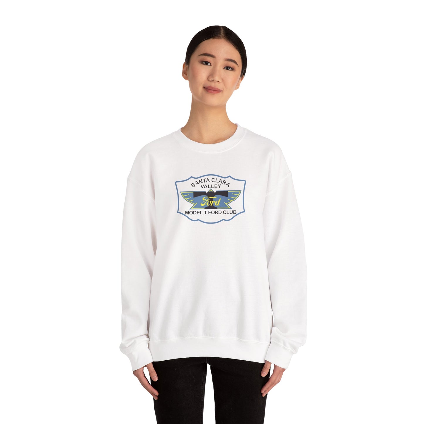 Santa Clara Valley Model T Ford Club (front and back print) Unisex Heavy Blend™ Crewneck Sweatshirt
