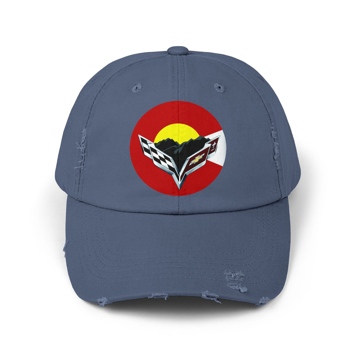 Central Colorado Corvette Club Distressed Cap — Direct to Film Printed