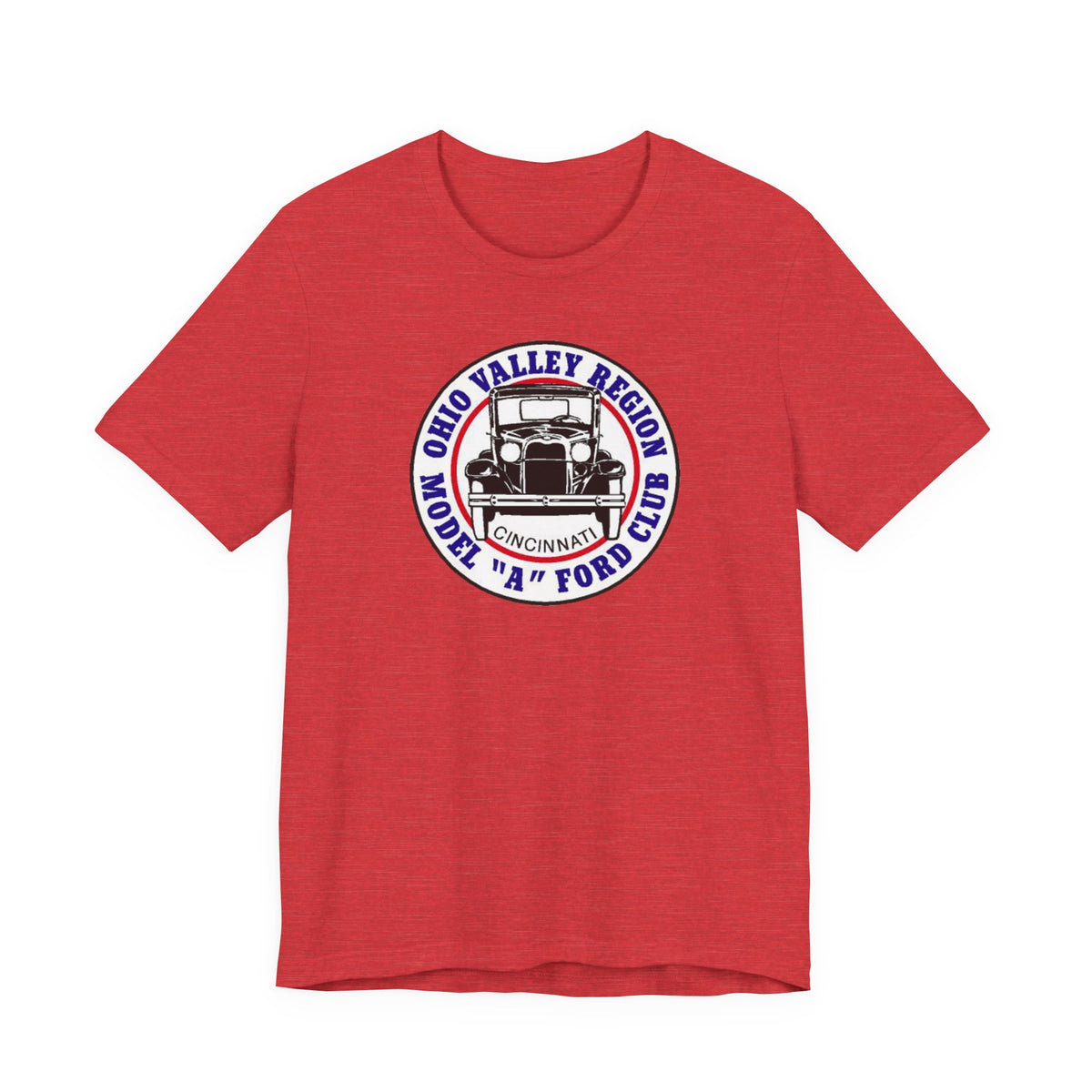 Ohio Valley Region Model A Ford Club (front logo) Unisex Jersey Short Sleeve Tee