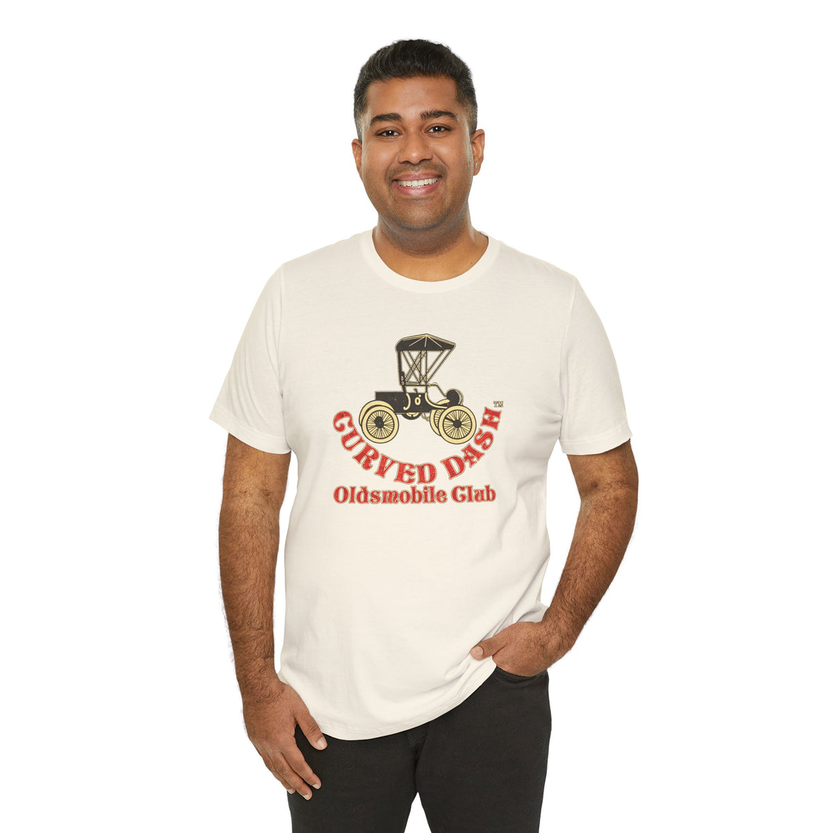 Curved Dash Oldsmobile Club Vintage Car T-Shirt - Unisex Soft Short Sleeve Tee