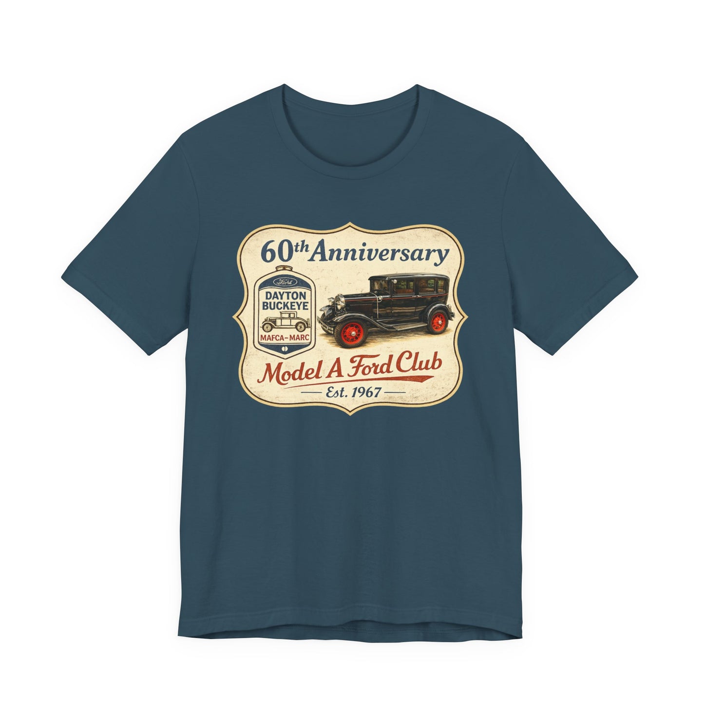 Dayton Buckeye Model A Ford Club 60th Anniversary Tee (SH) - Vintage Classic Car Shirt