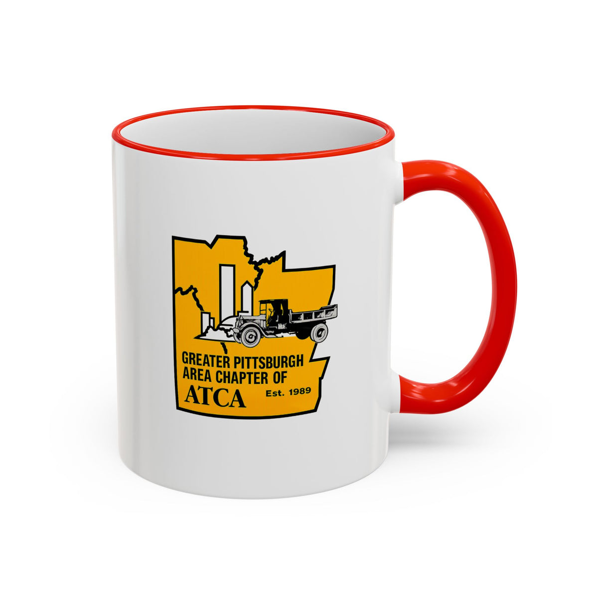 Greater Pittsburgh Area Chapter of ATCA Coffee Mug with Accent Rim & Handle