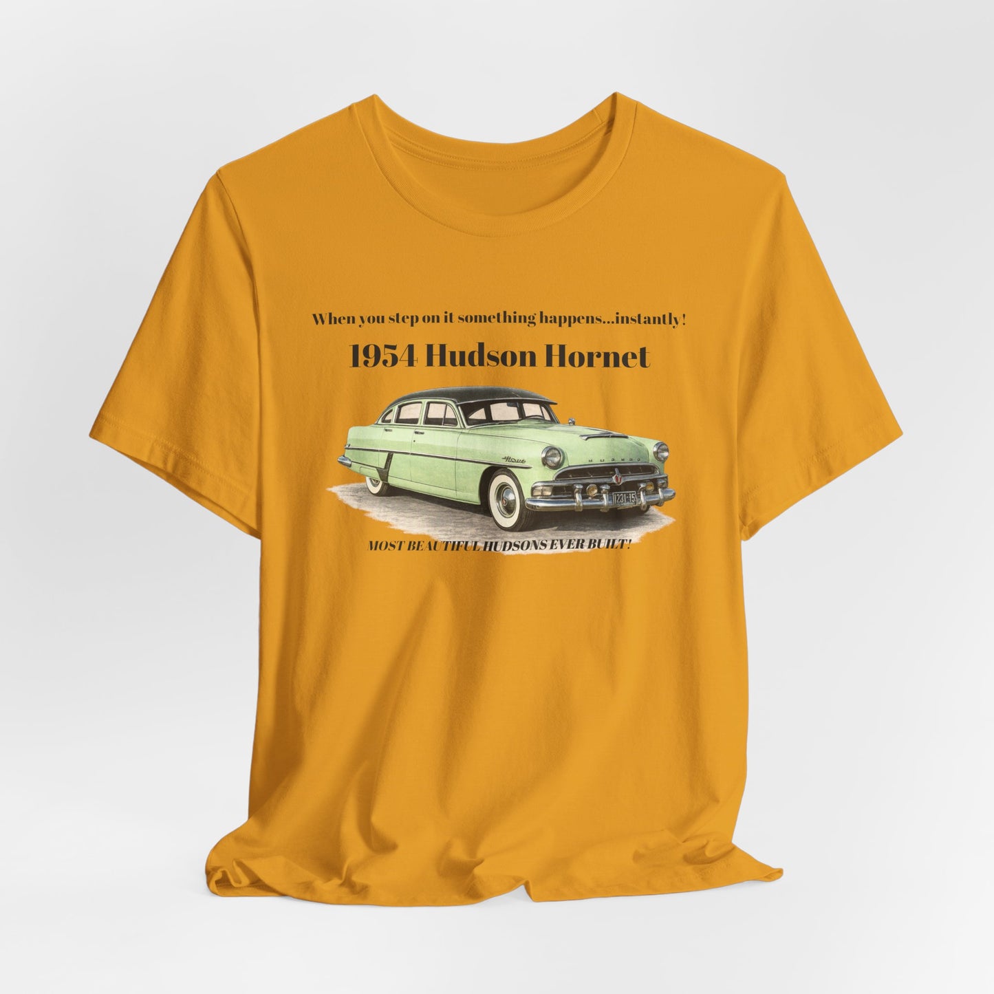 1954 Hudson Hornet Vintage Car Tee — Retro Classic Car Graphic T-Shirt (JF)