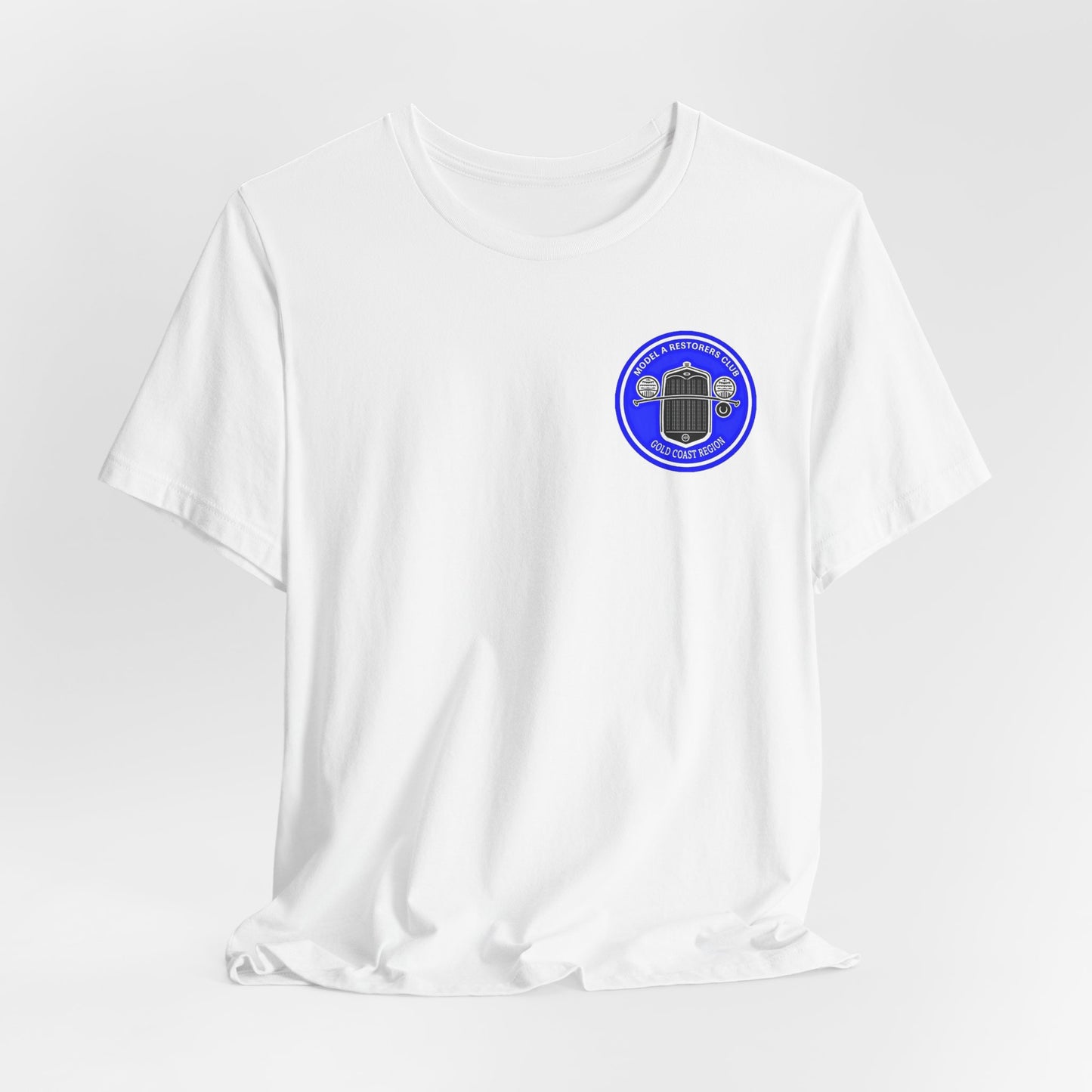 Gold Coast Region Model A Restorers Club T‑Shirt (small logo on front & large logo on back)