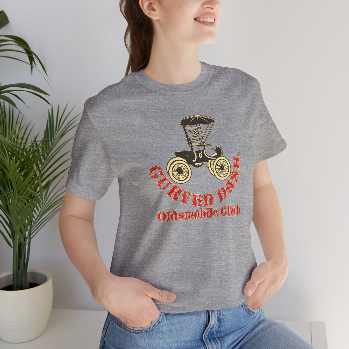 Curved Dash Oldsmobile Club Vintage Car T-Shirt - Unisex Soft Short Sleeve Tee