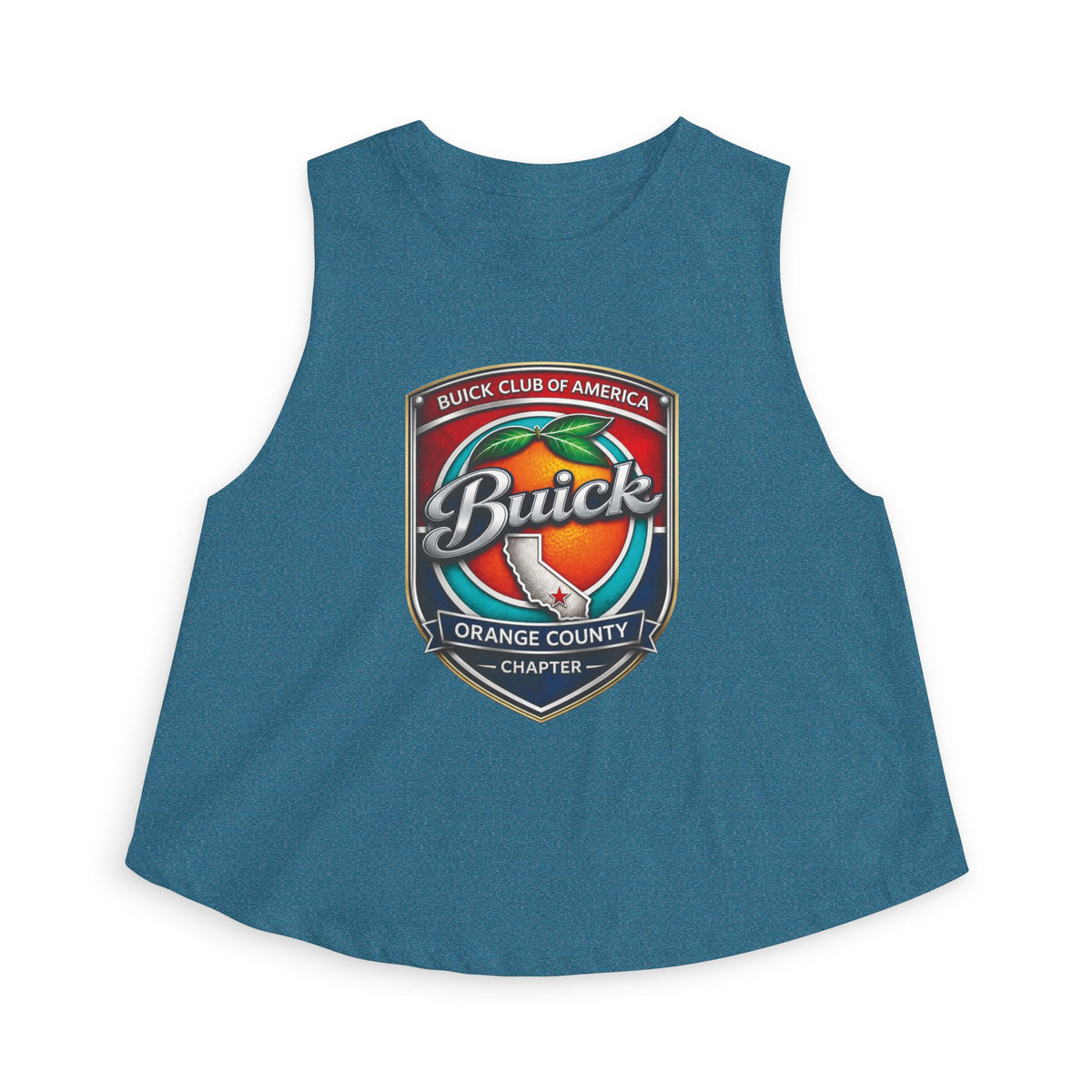 Buick Club Orange County Crop Top – Vintage Car Logo Tank for Enthusiasts