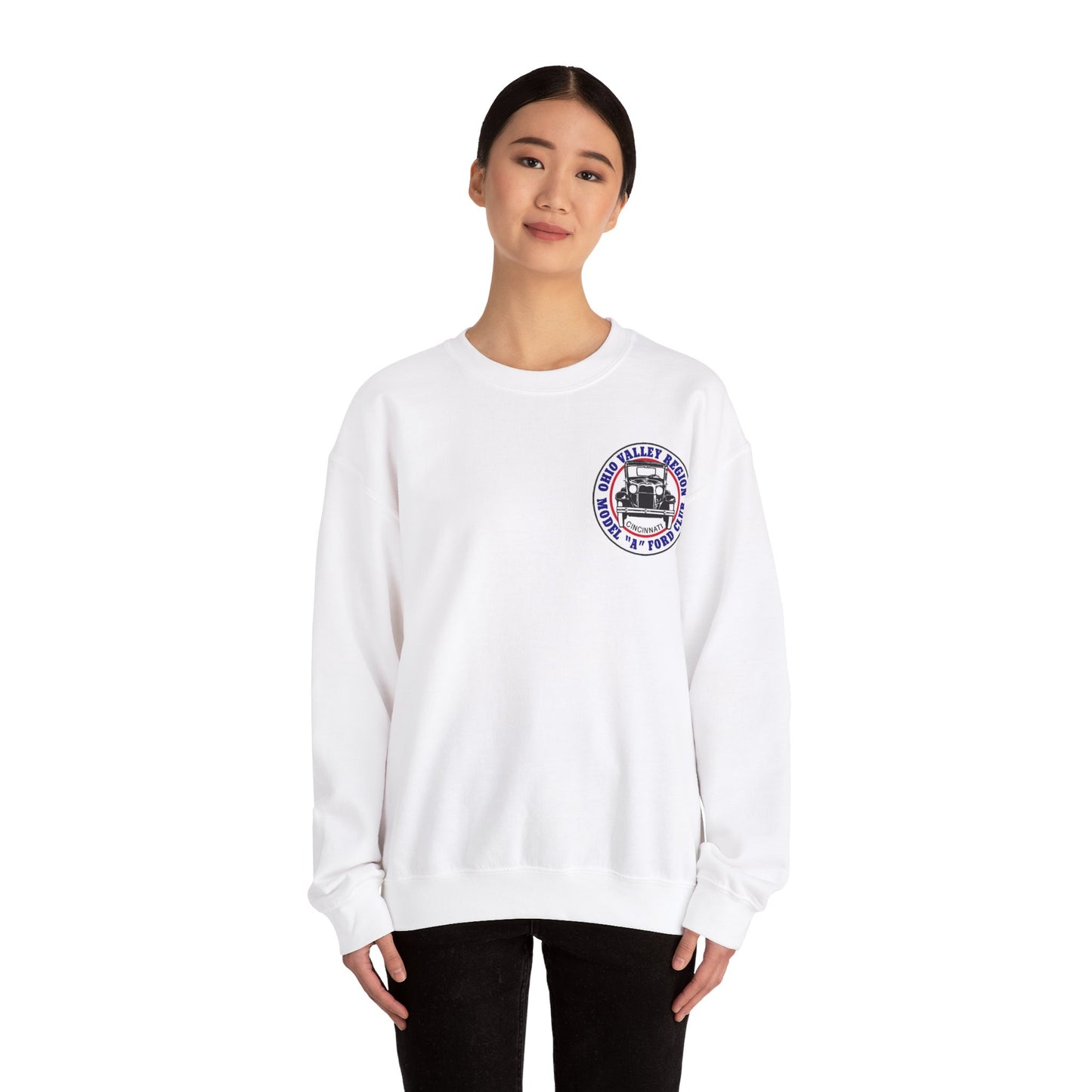 Ohio Valley Region Model A Ford Club (front and back logo) Unisex Heavy Blend™ Crewneck Sweatshirt