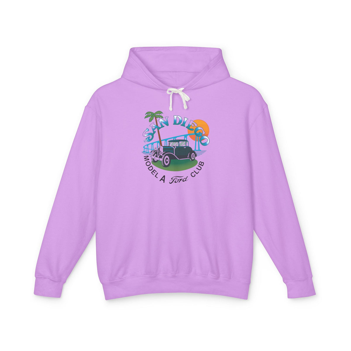 San Diego Model A Ford Club Hoodie — Unisex Lightweight Hooded Sweatshirt