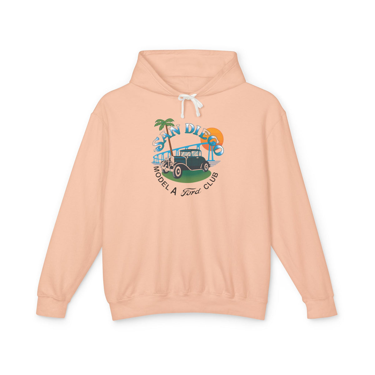 San Diego Model A Ford Club Hoodie — Unisex Lightweight Hooded Sweatshirt