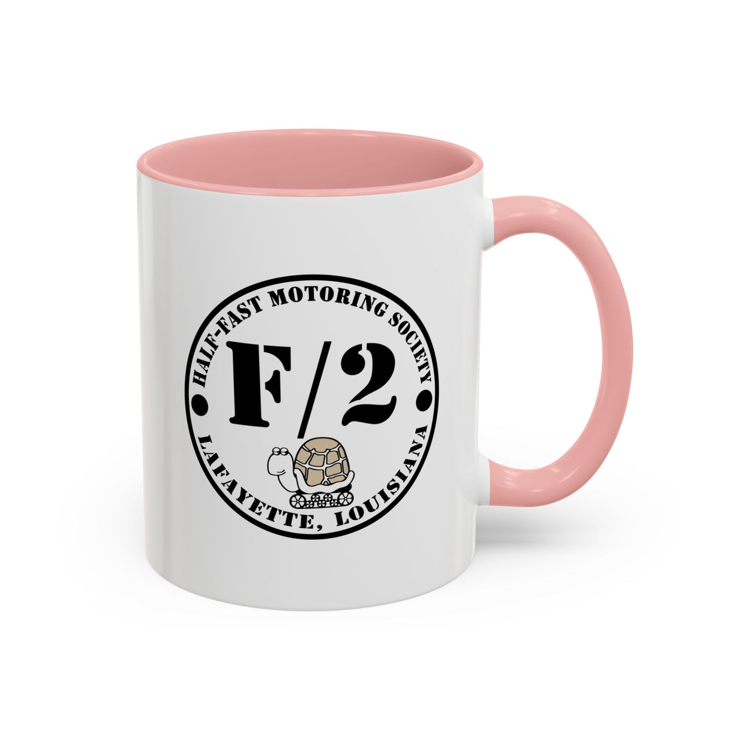 F/2 Half-Fast Motoring Society Accent Coffee Mug — Lafayette, Louisiana Emblem (11/15oz)