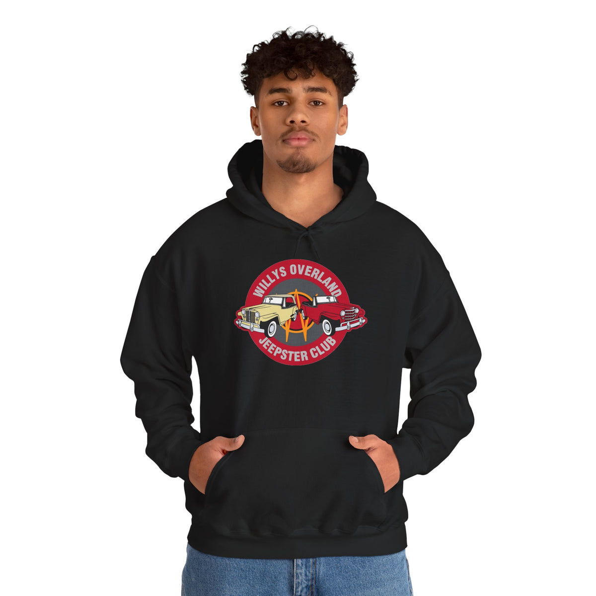 Willys Overland Jeepster Club Hoodie – Unisex Heavy Blend™ Hooded Sweatshirt