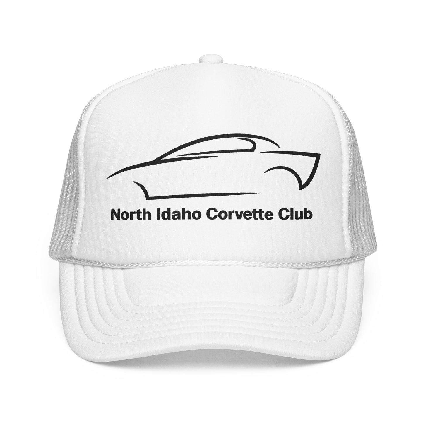 North Idaho Corvette Club Printed Trucker Hat – Classic Car Outline Foam Cap