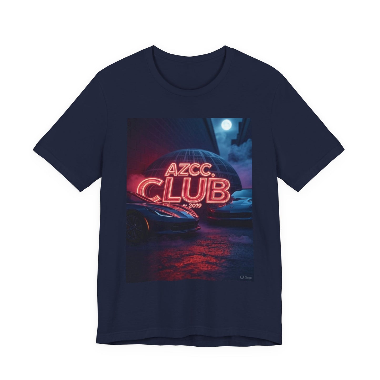 AZCC Club Neon Car T-Shirt — Retro Night Cruise Graphic Tee