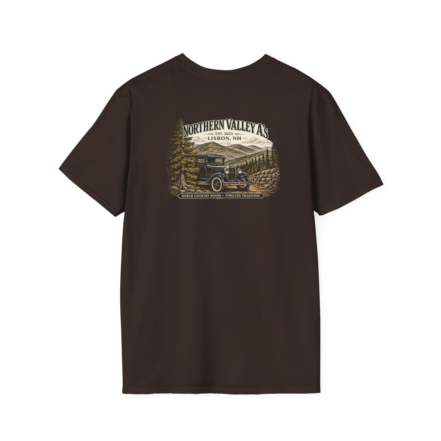Northern Valley A's Lisbon, NH Vintage Patch T‑Shirt — Front and Back Logo Tee
