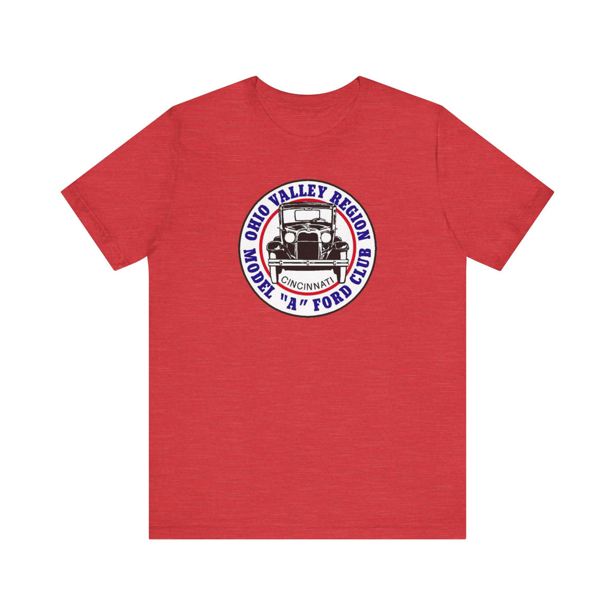Ohio Valley Region Model A Ford Club (front logo) Unisex Jersey Short Sleeve Tee