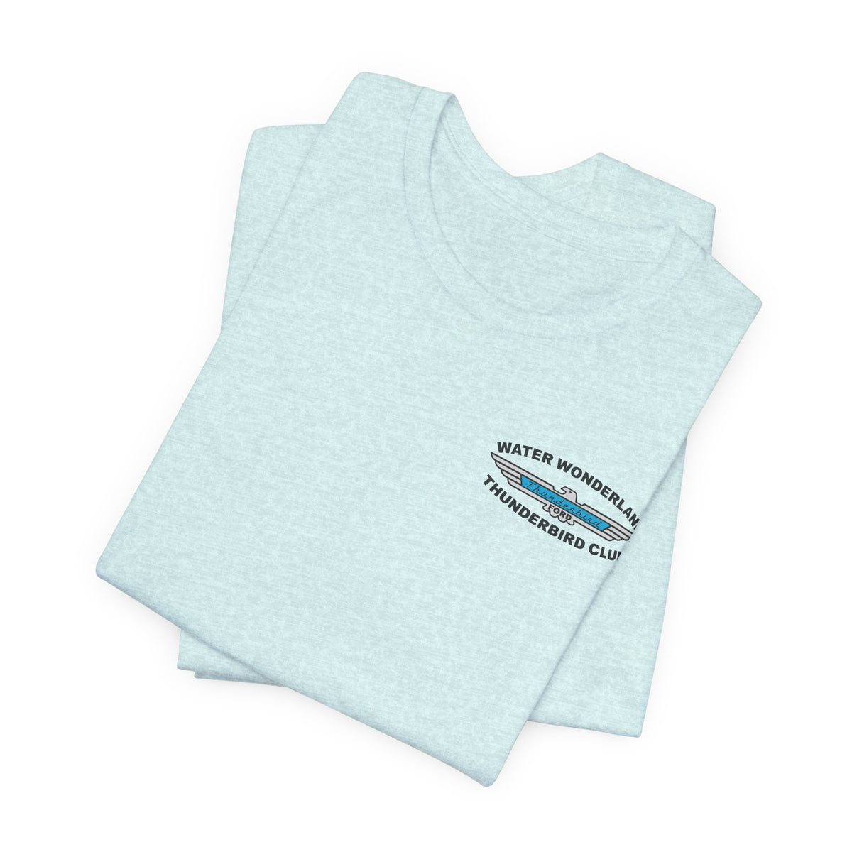 Water Wonderland Thunderbird Club T-Shirt Front and Back Logos – Unisex Soft Short Sleeve Tee