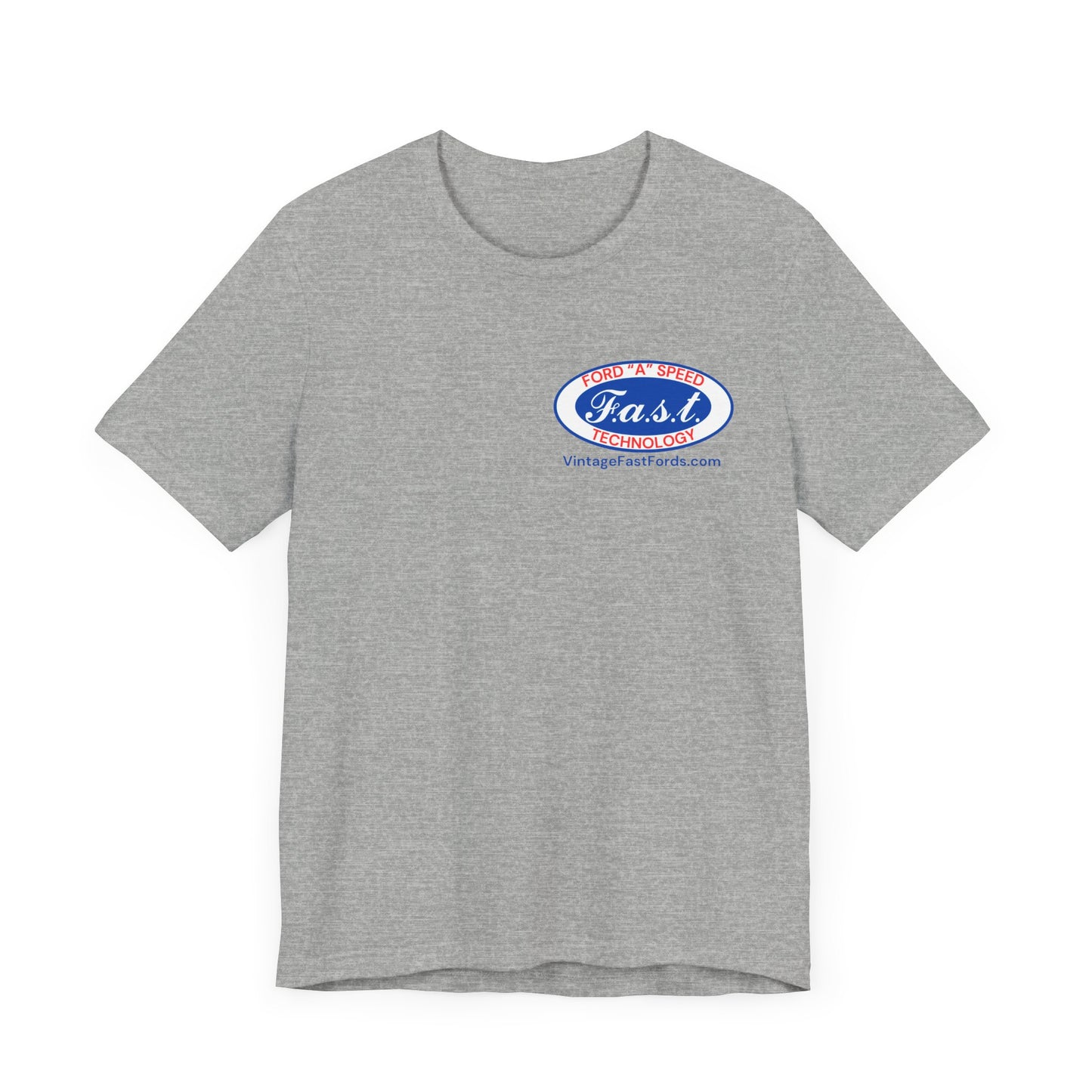 F.a.s.t. Ford "A" Speed Technology (single logo) - Grey Short Sleeve T-Shirt for Casual Style