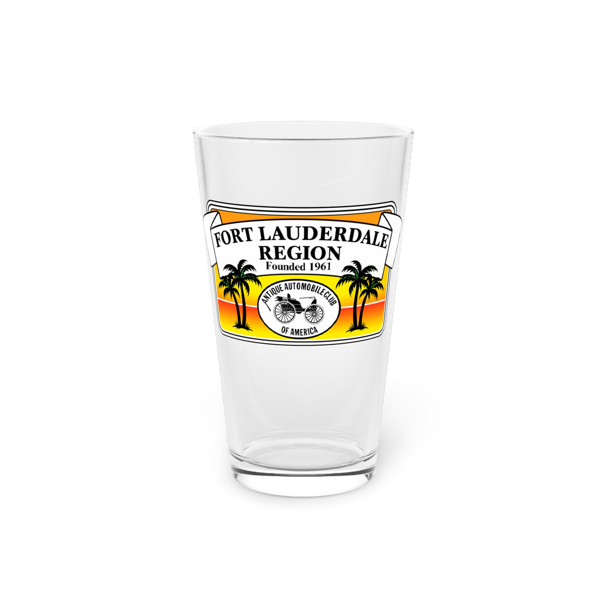 Fort Lauderdale Region AACA Pint Glass, 16oz