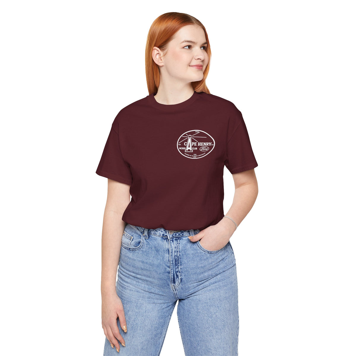 Cape Henry Model A Club Unisex Soft Short Sleeve Tee - Front and Back Logos