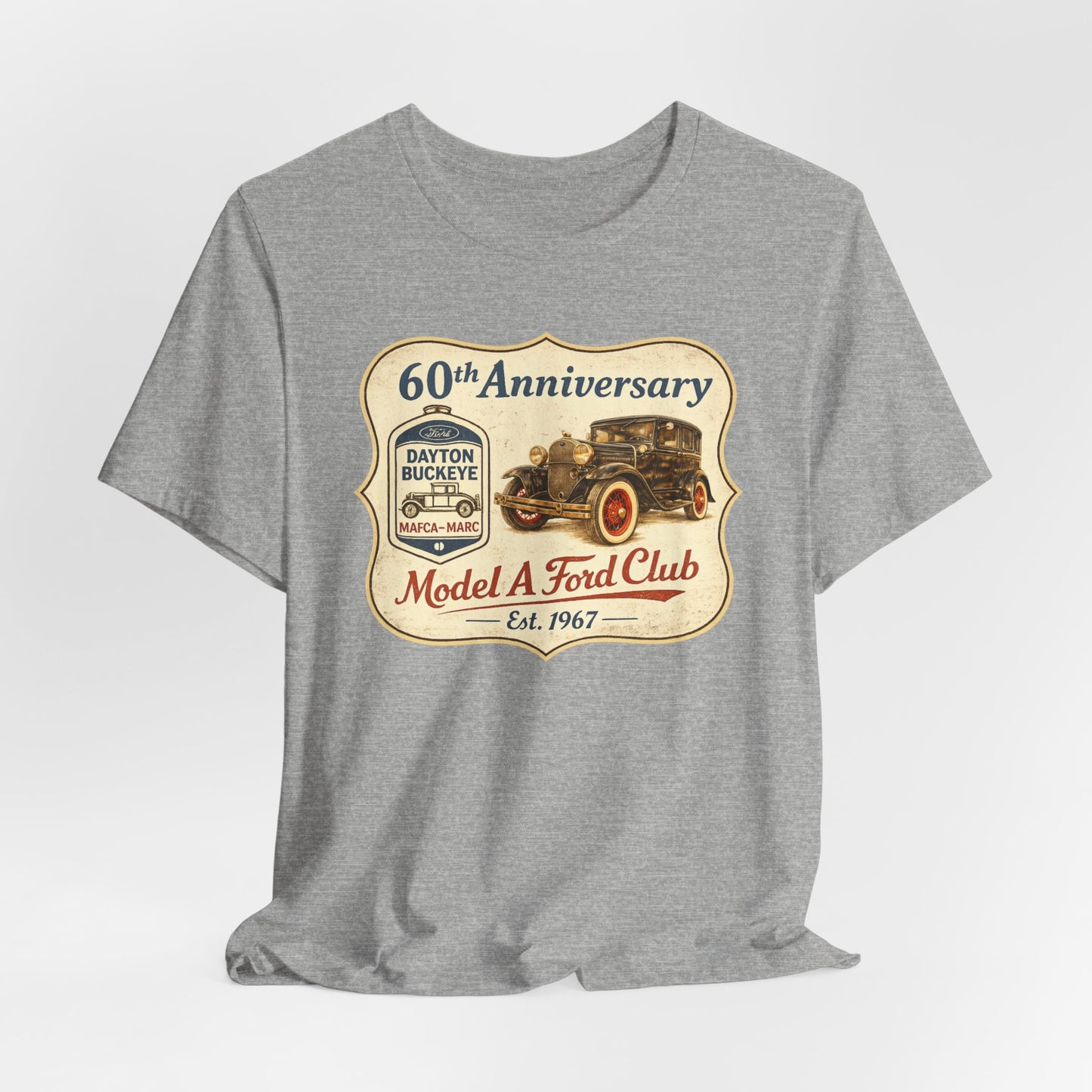 Dayton Buckeye Model A Ford Club 60th Anniversary Tee (CP) - Vintage Classic Car Shirt