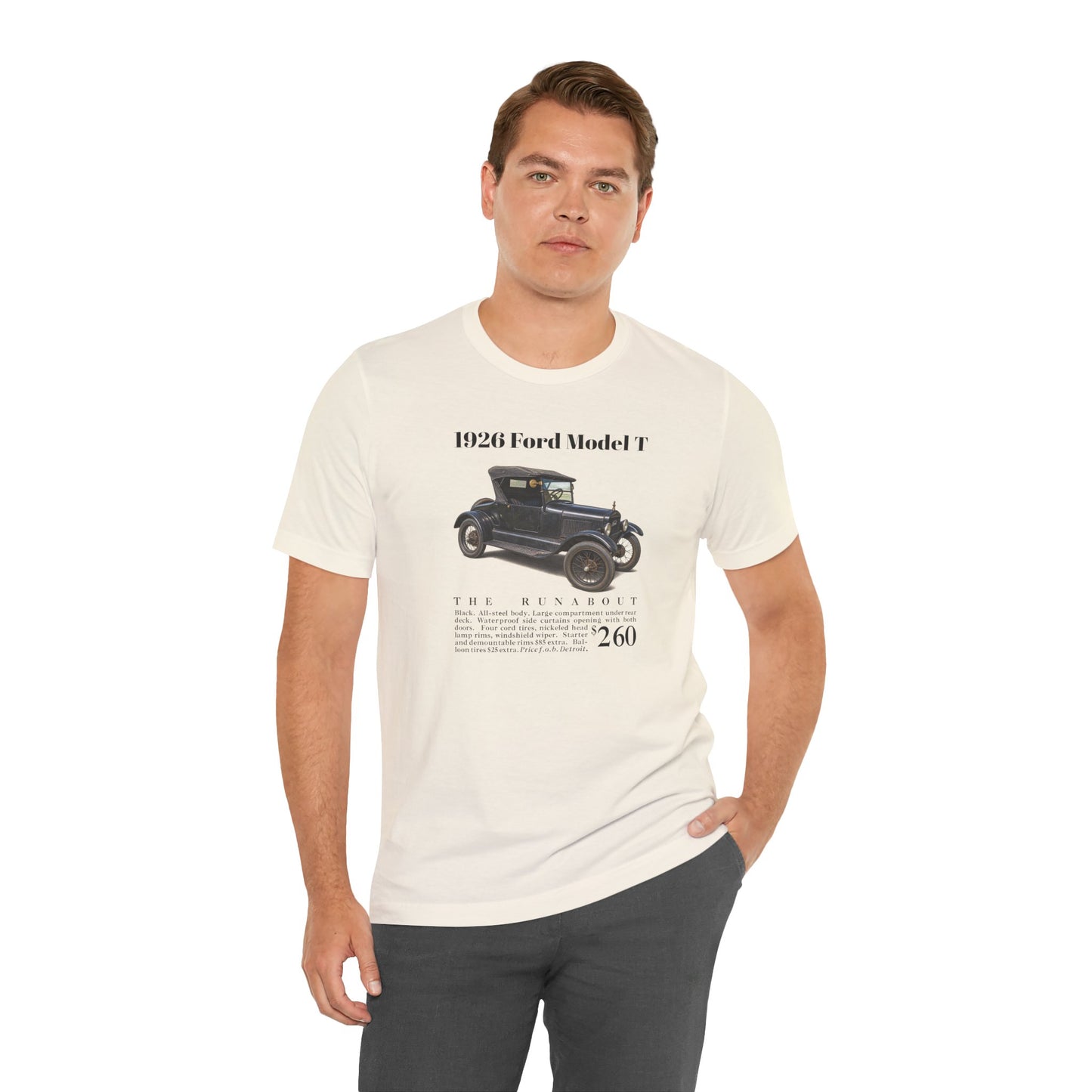 1926 Ford Model T Runabout Vintage Car Tee — Unisex Jersey Short Sleeve Tee