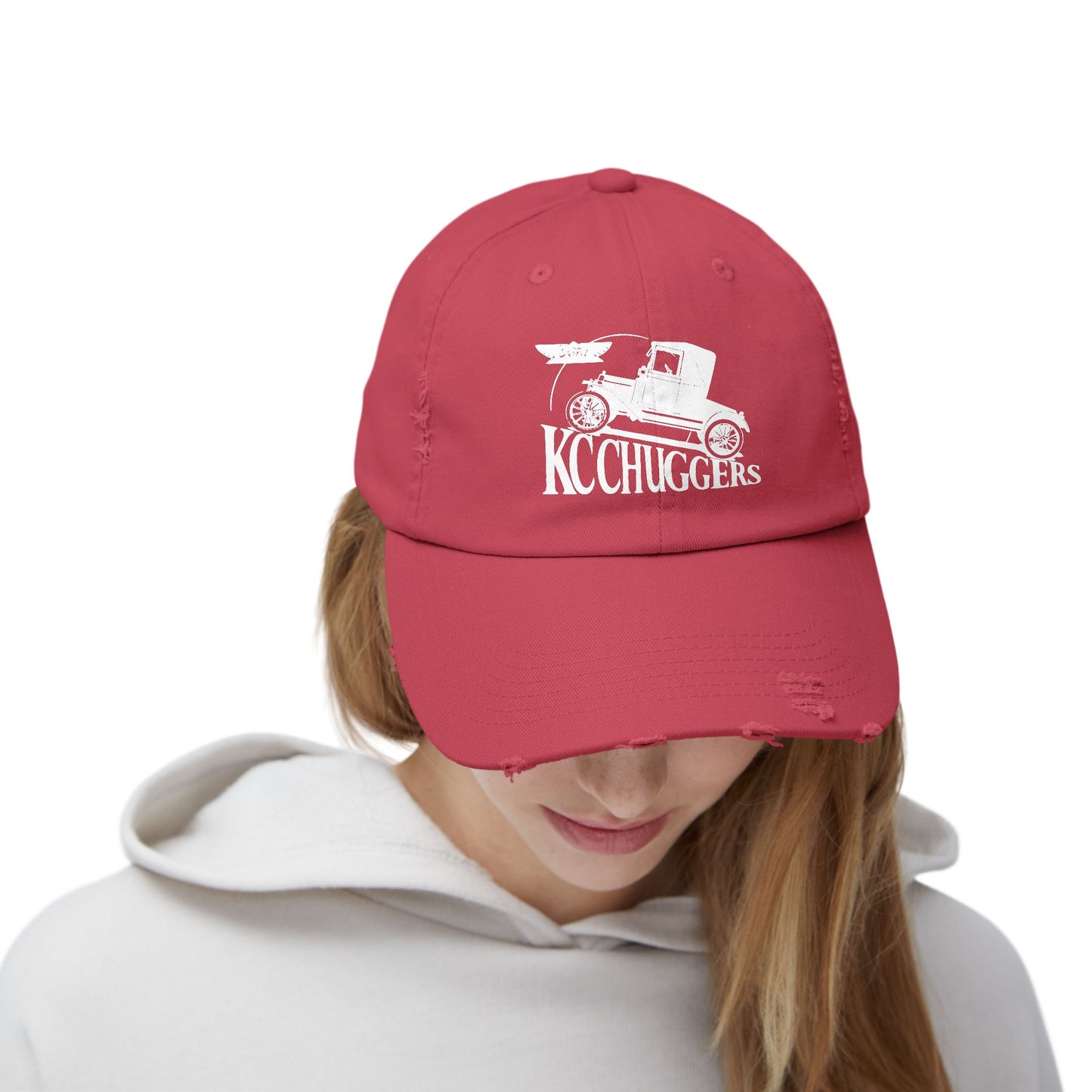 Distressed Logo Cap — KC Chuggers Vintage-Style Black Baseball Hat