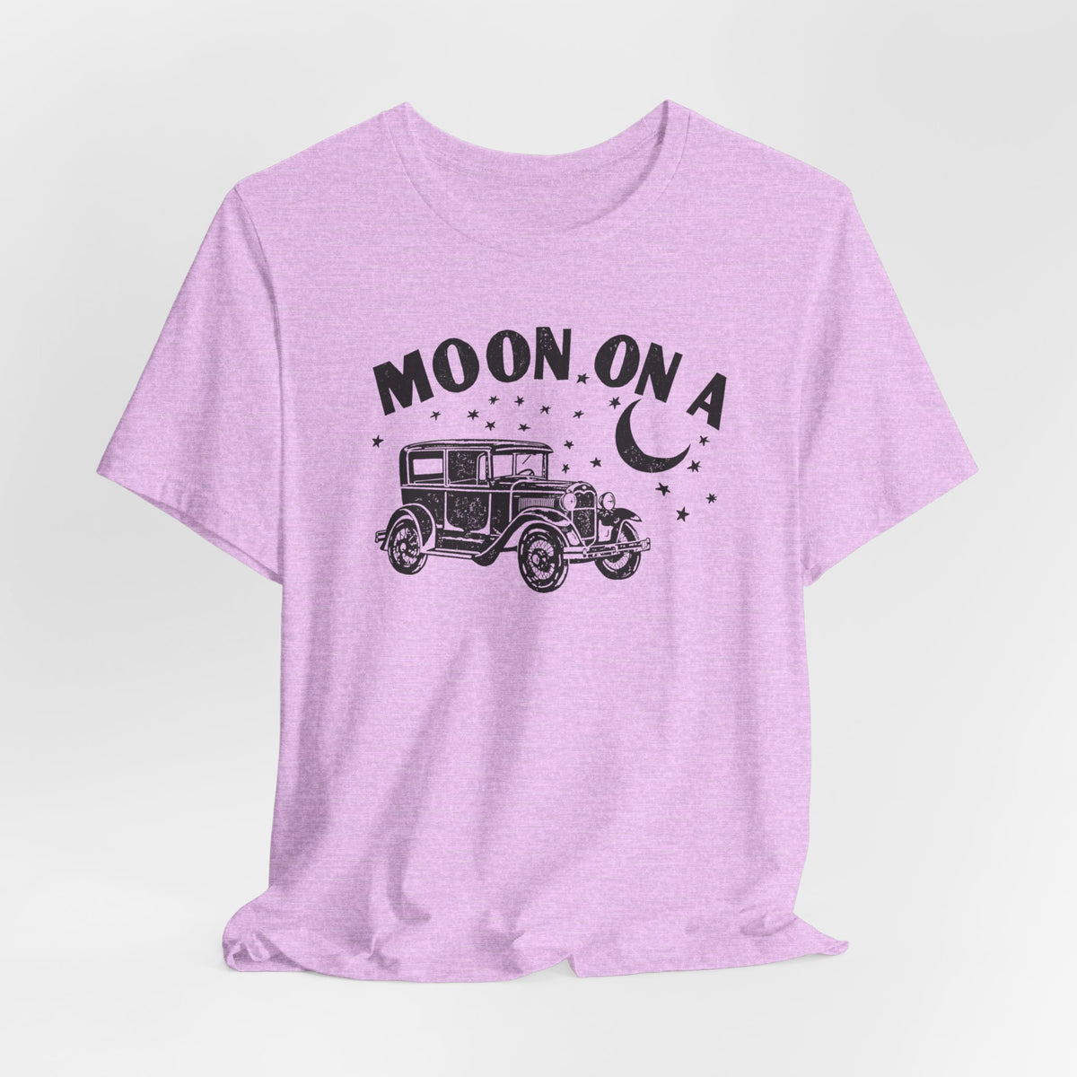 Moon On A Vintage Car T-Shirt — Retro Moon Graphic Tee