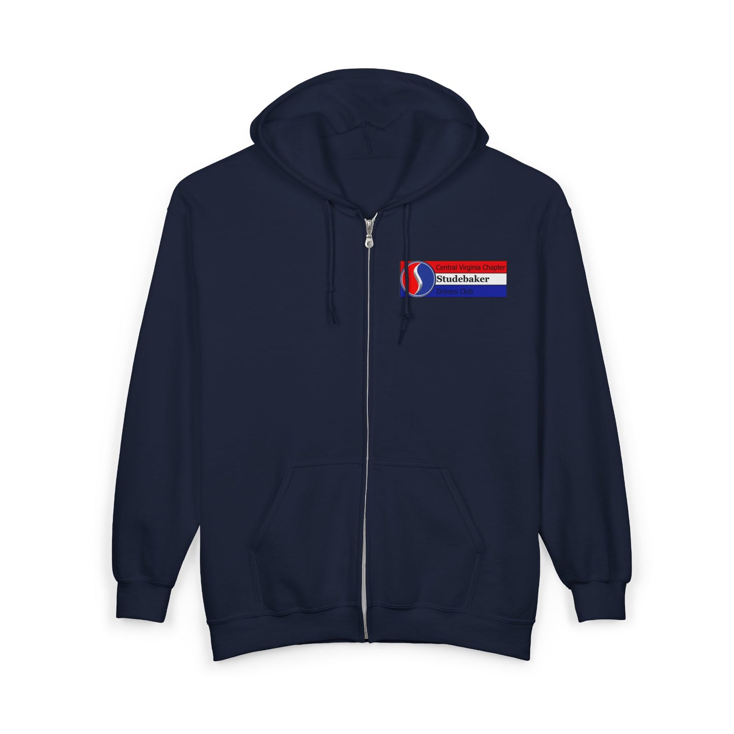 Central Virginia Chapter Studebaker Drivers Club Printed Zip Hoodie — Logo on Front and Back