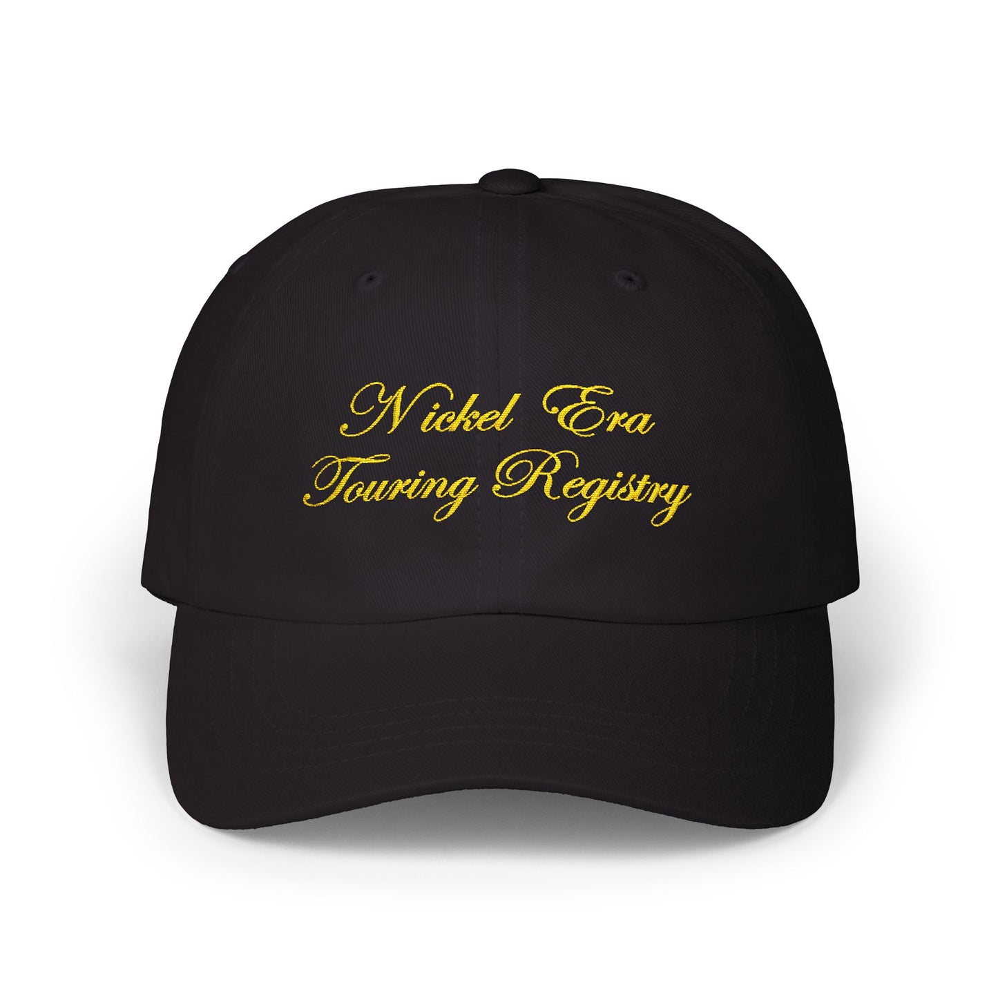 Nickel Era Touring Registry Embroidered Dad Cap — Gold Script
