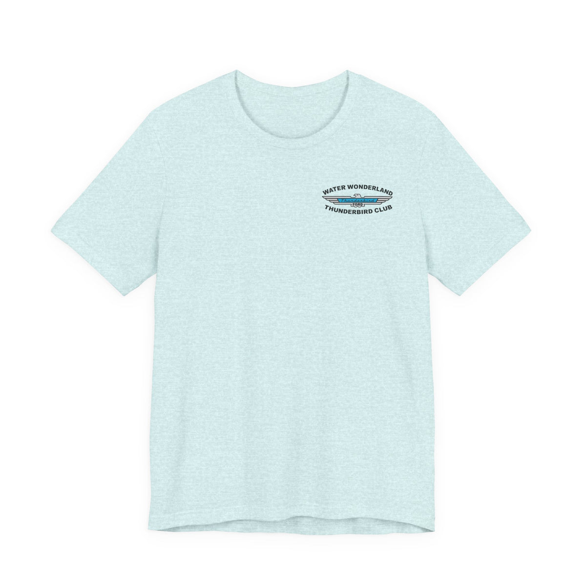 Water Wonderland Thunderbird Club T-Shirt Front and Back Logos – Unisex Soft Short Sleeve Tee