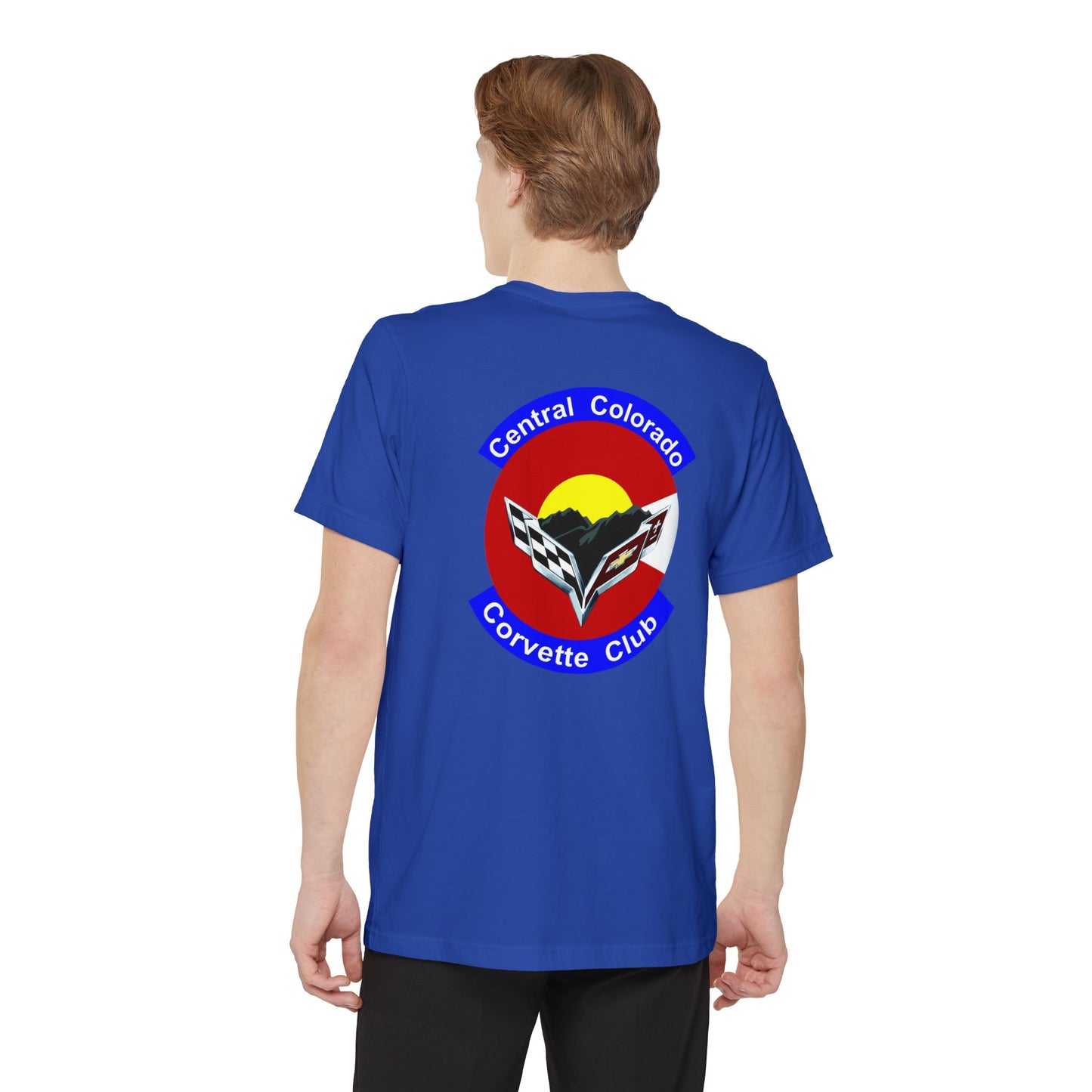 Central Colorado Corvette Club Pocket T-Shirt — Front & Back Logos