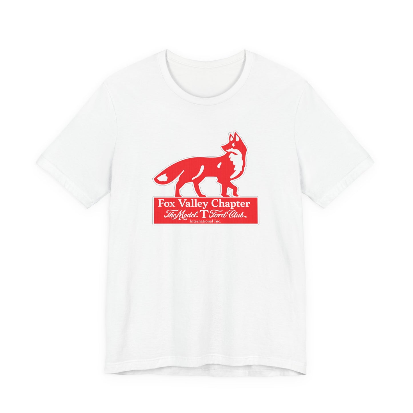 Fox Valley Chapter Model T Ford Club Tee — Red Fox Logo Short Sleeve T-Shirt