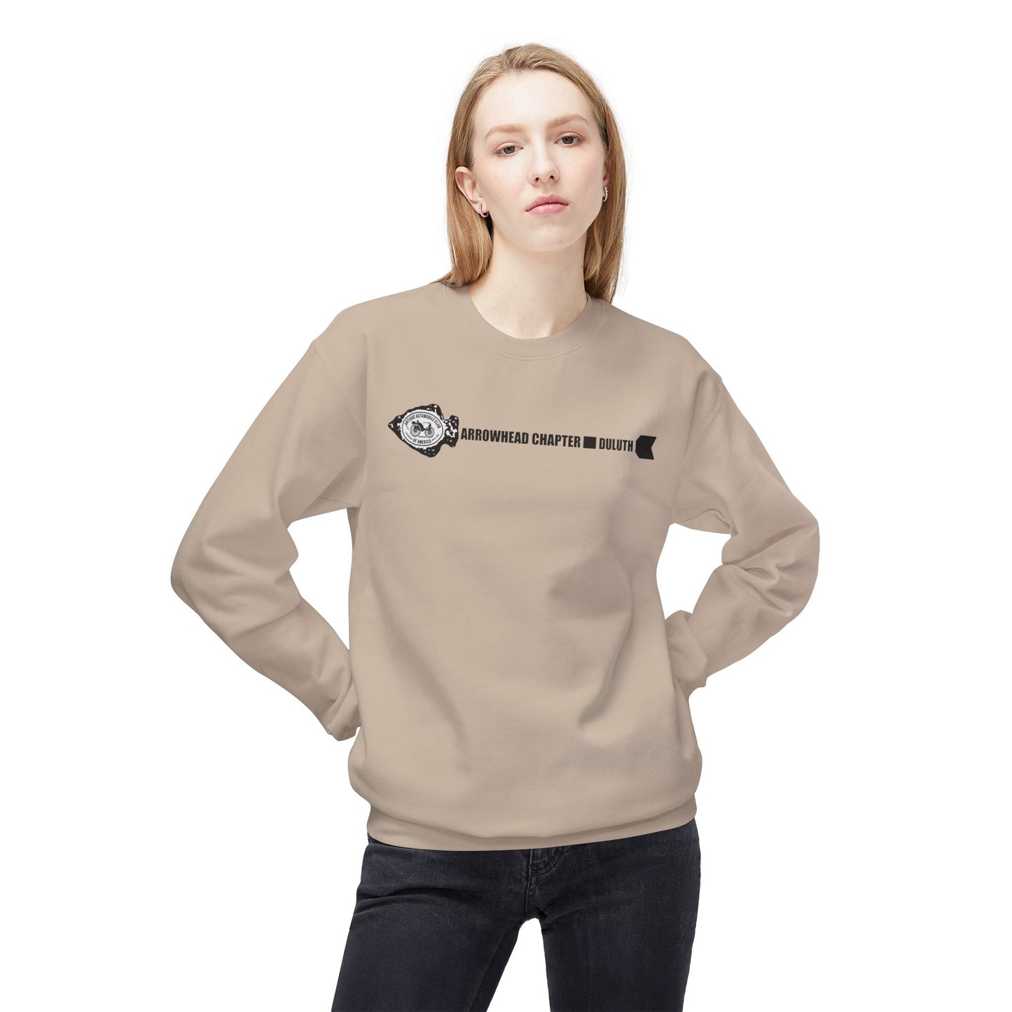 Arrowhead Chapter Club Crewneck Sweatshirt — Vintage Automobile Motor Club Design