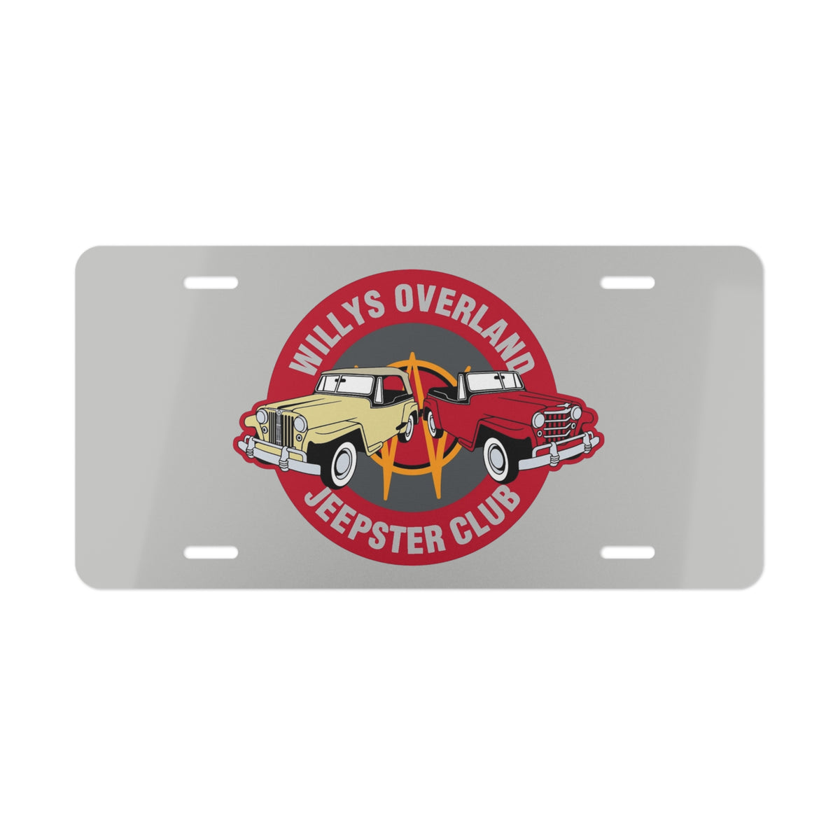 Willys Overland Jeepster Club License Plate — Vintage Jeep Vanity Plate