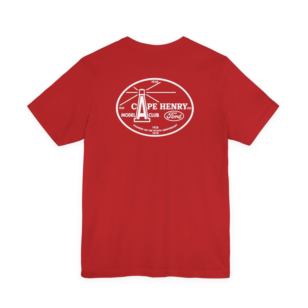 Cape Henry Model A Club Unisex Soft Short Sleeve Tee - Front and Back Logos
