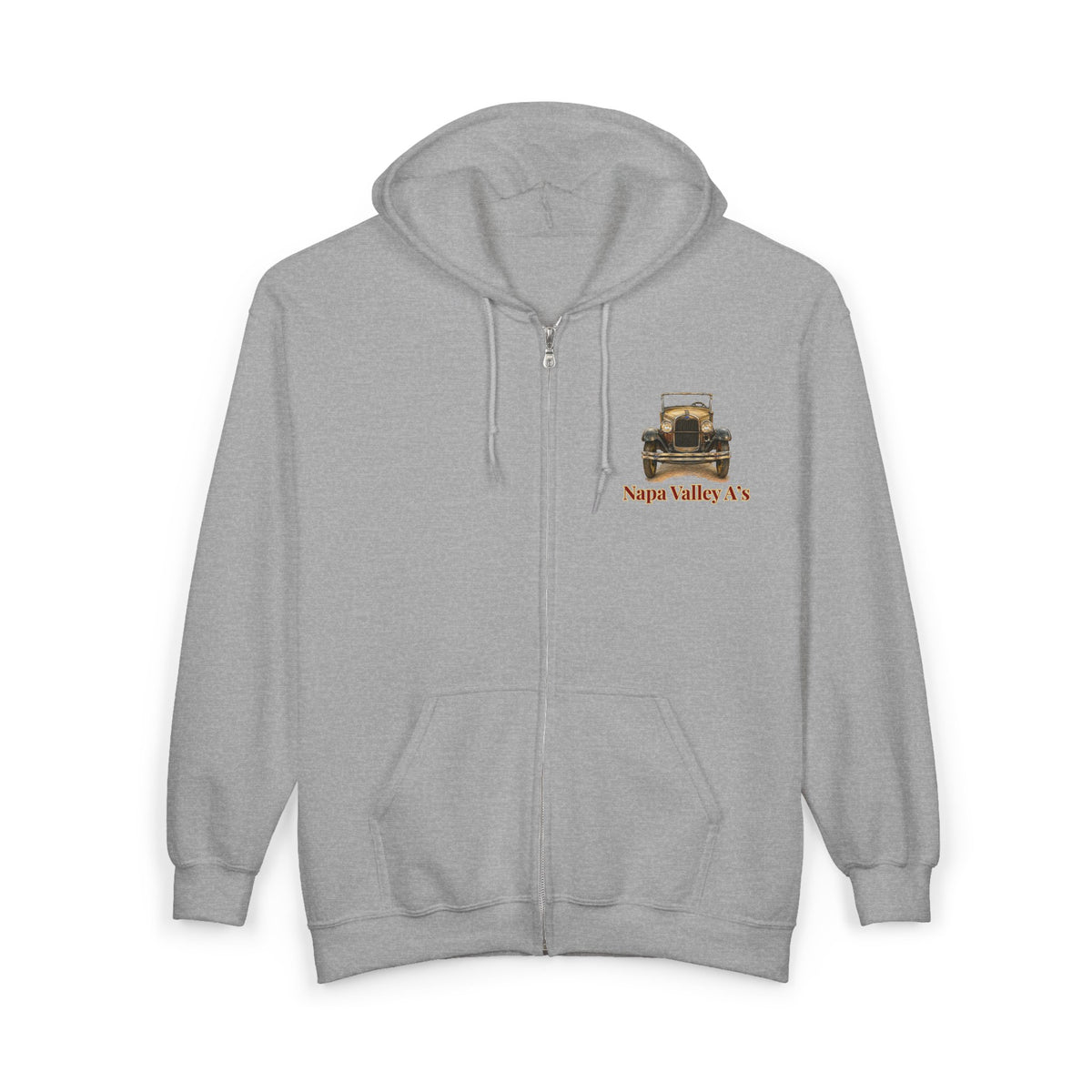 Napa Valley A's Classic Car Zip Hoodie - Front and Back Logos