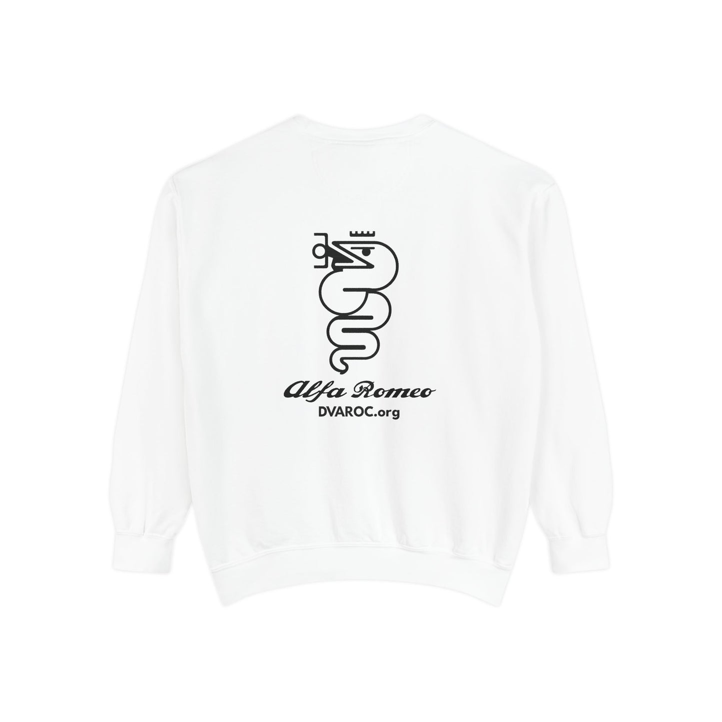DVAROC.org Alfa Romeo Logo Sweatshirt — Chest and Back Logos
