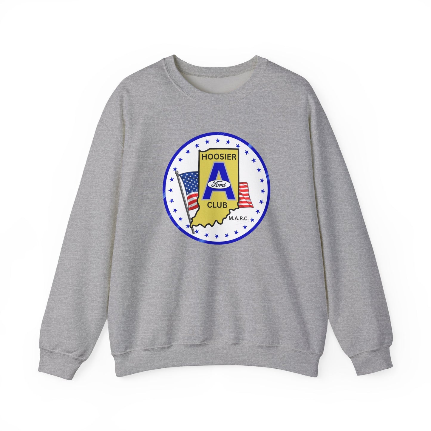 Hoosier A Ford Club Logo Sweatshirt — Indiana Flag Patch Crewneck