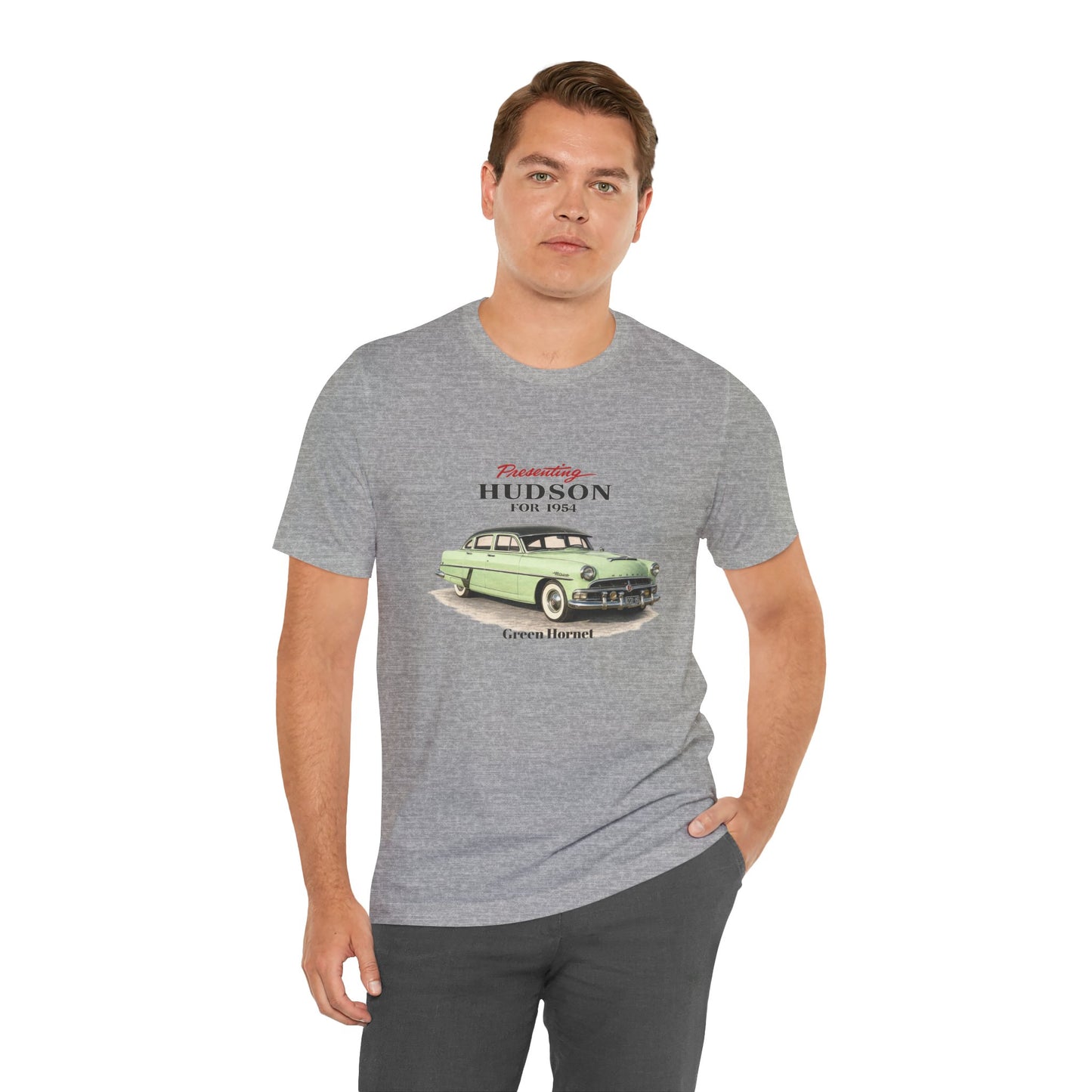 1954 Hudson Hornet Vintage Car Tee — Green Classic Automobile Graphic T-Shirt (RonR)