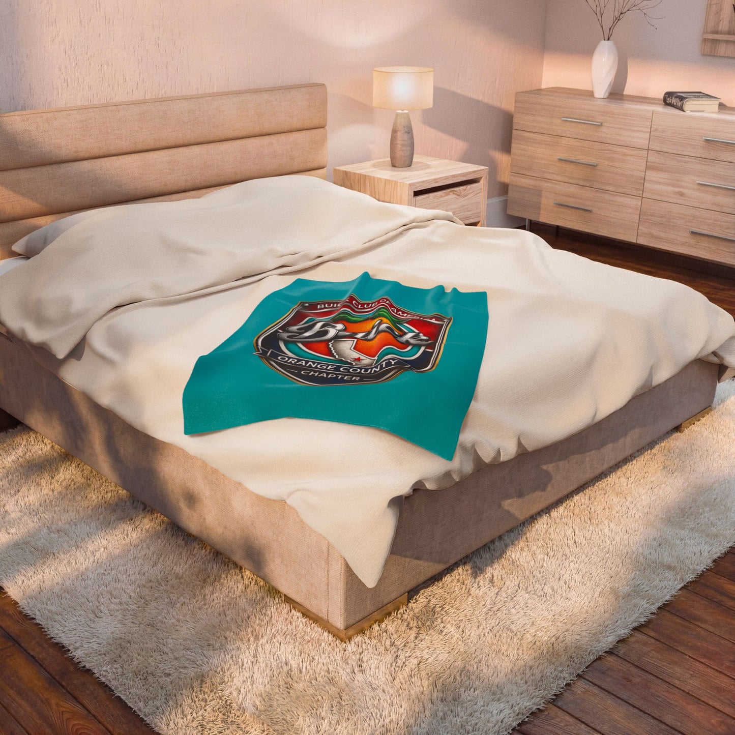 Buick Orange County Chapter Velveteen Plush Blanket – Buick Club of America Logo Throw