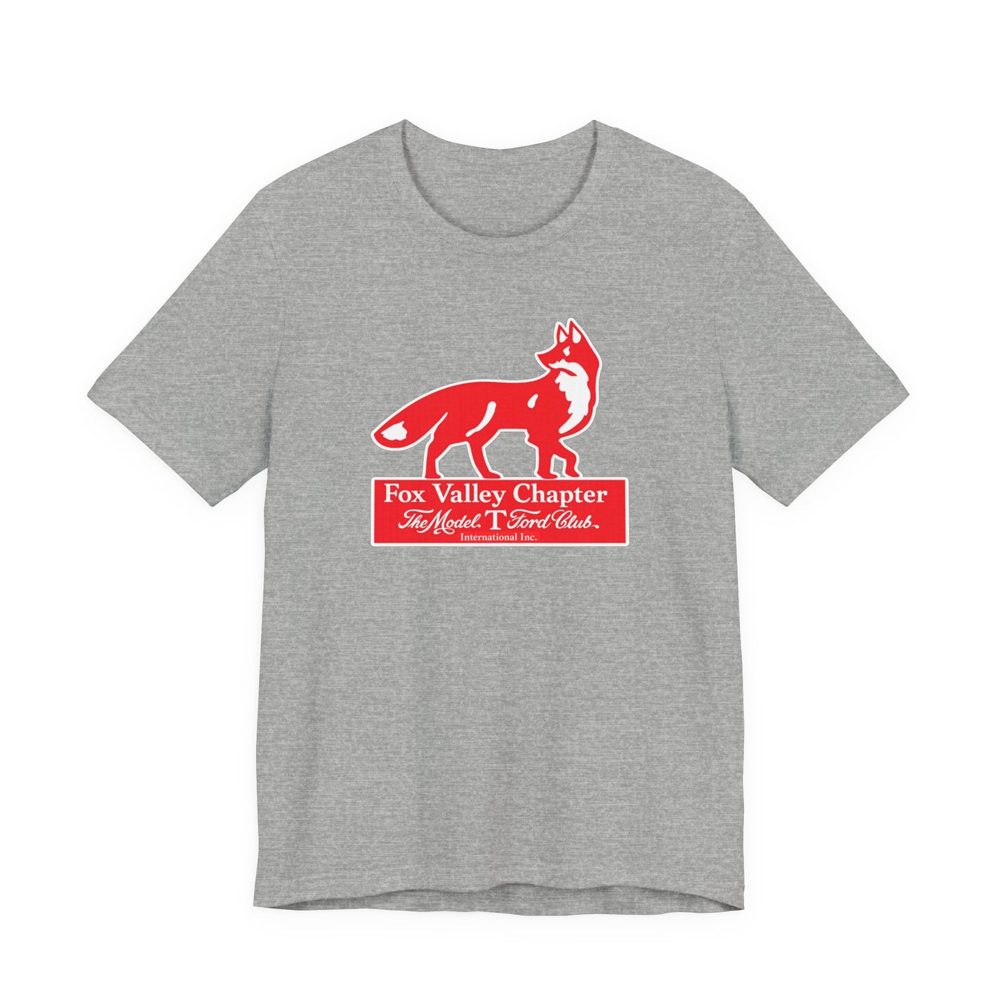 Fox Valley Chapter Model T Ford Club Tee — Red Fox Logo Short Sleeve T-Shirt