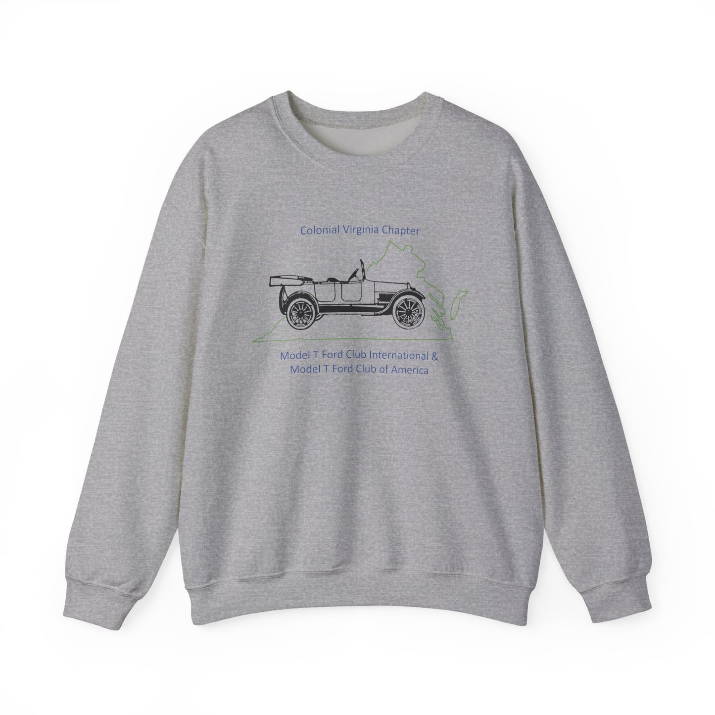 Colonial Virginia Chapter Crewneck Sweatshirt — Classic Car Club Design