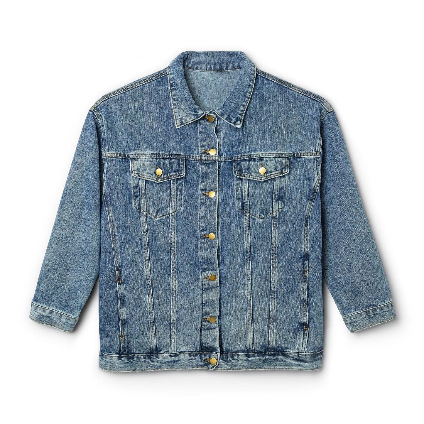 Vintage-Inspired Women's Denim Jacket with Classic Club Patch