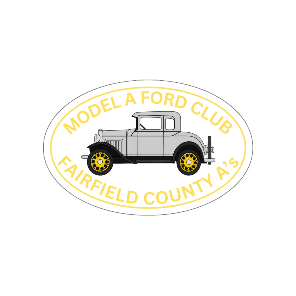 Fairfield County A's Model A Ford Club Die-Cut Sticker — Fairfield County A’s Vintage Car Decal