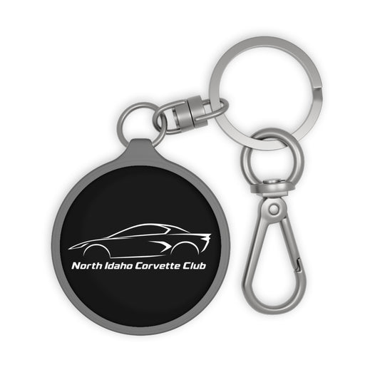 North Idaho Corvette Club Keyring Tag — Round Metal Car Club Keychain