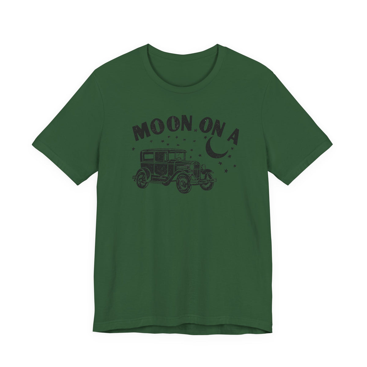 Moon On A Vintage Car T-Shirt — Retro Moon Graphic Tee