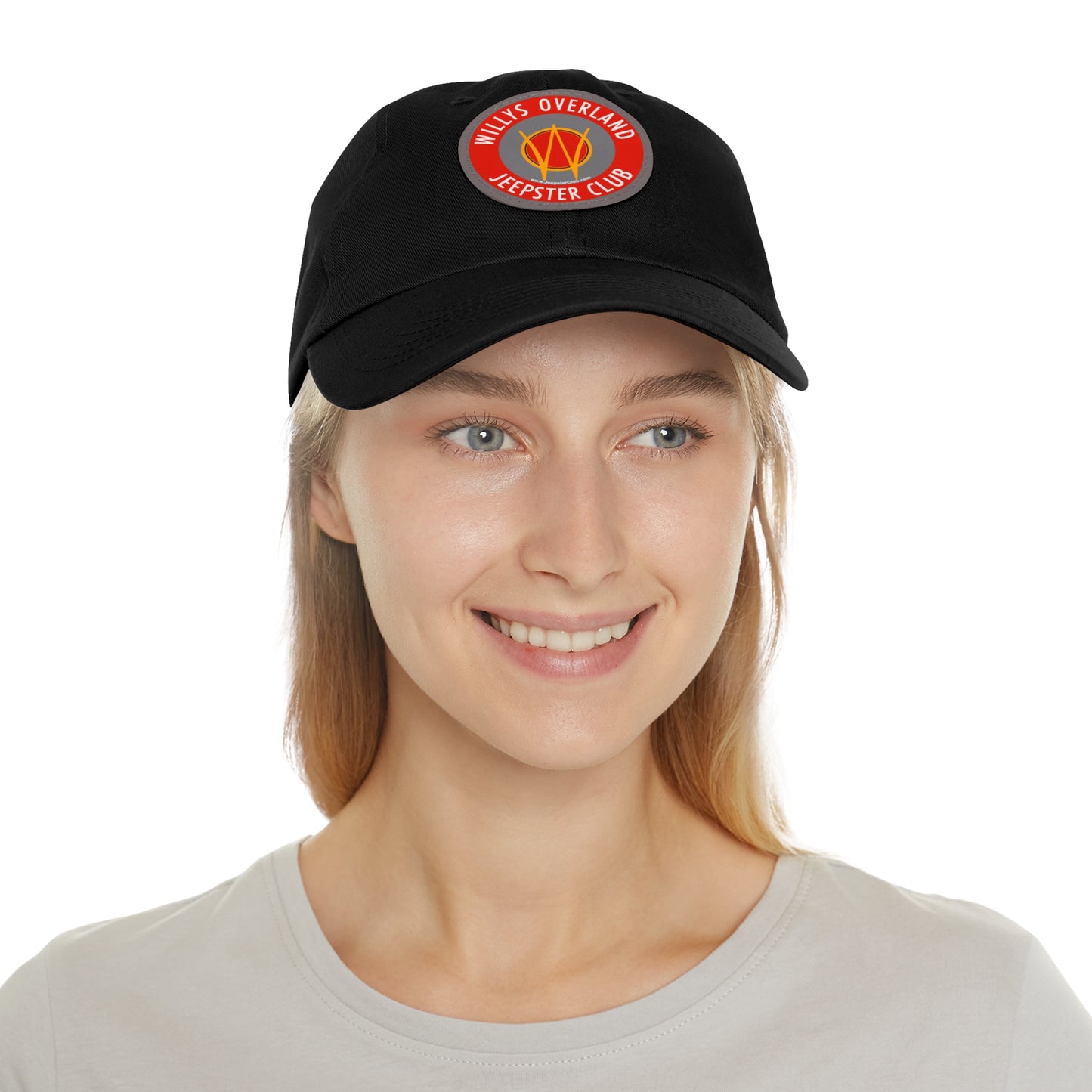 Willys Overland Jeepster Club Leather Patch Printed Dad Hat