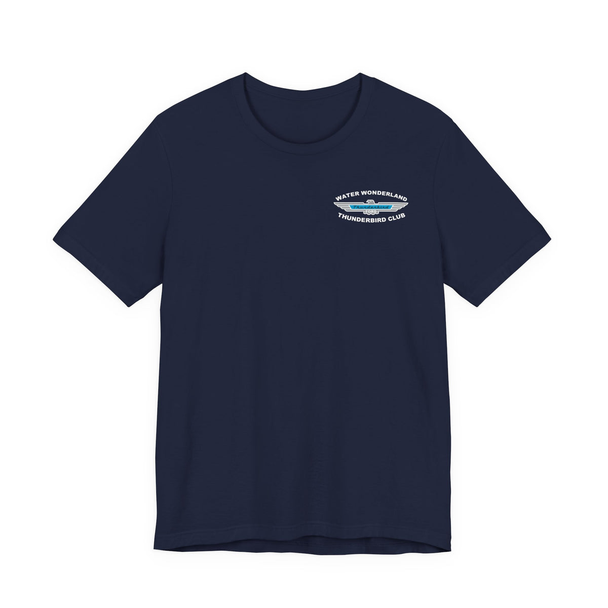 Water Wonderland Thunderbird Club T-Shirt Front and Back Logos – Unisex Soft Short Sleeve Tee