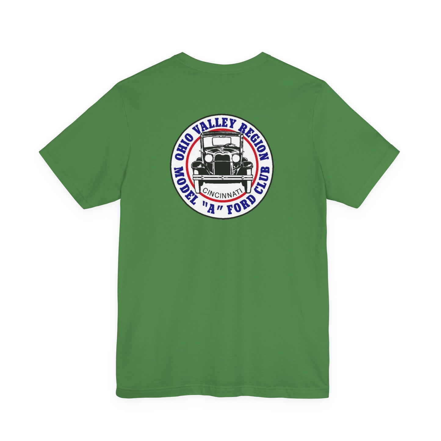 Ohio Valley Region Model A Ford Club (front and back logo) Unisex Jersey Short Sleeve Tee