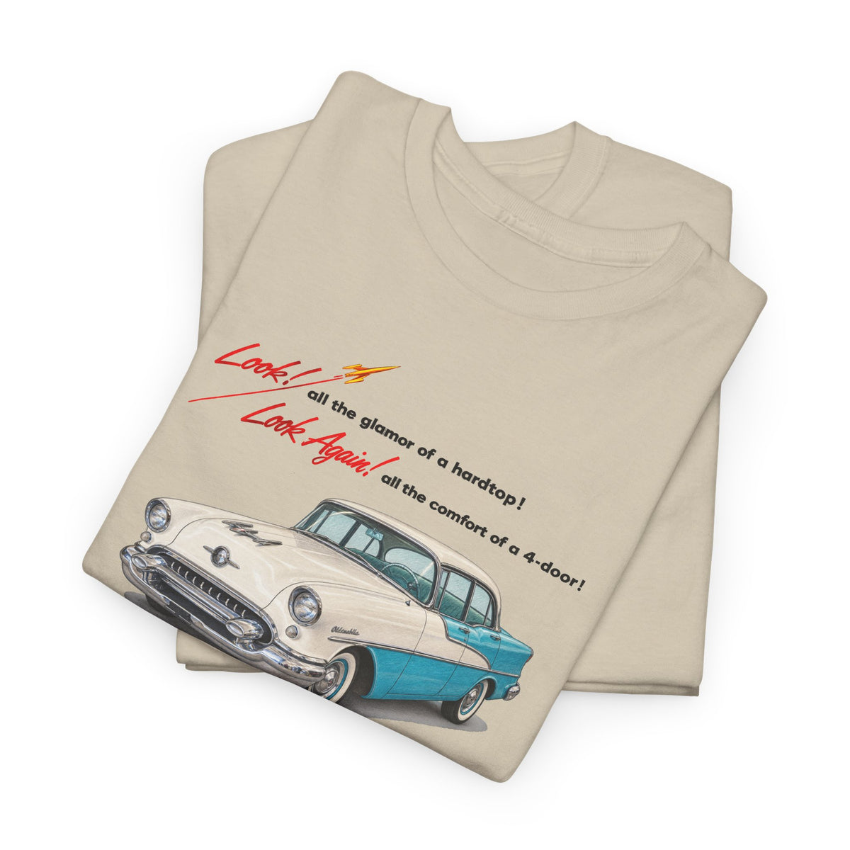 Oldsmobile Retro 1950s Cruiser Graphic T-Shirt - Unisex Heavy Cotton Tee (TeresaT)